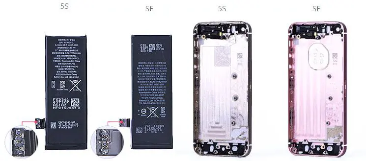 Verschil iPhone SE batterij en frame