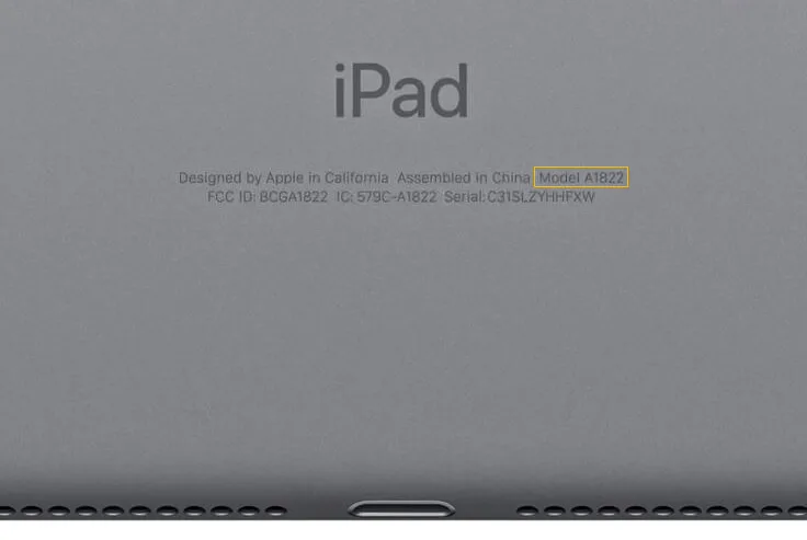 Welke iPad heb ik a modelnummer achterkant