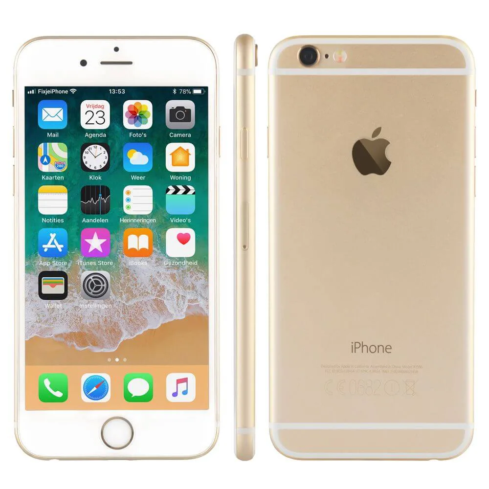 Gooi in de rij gaan staan vonk iPhone 6 64GB goud kopen? - 2 jaar garantie! | Fixje