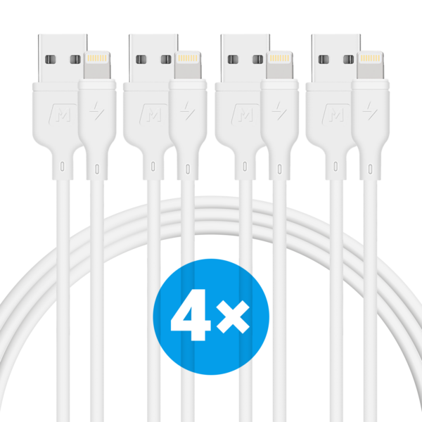 4x lightning naar USB kabel 1 meter (gecertificeerd)