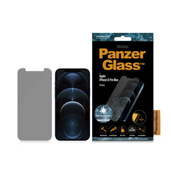 PanzerGlass Apple iPhone 12 Pro Max Privacy - Anti-Bacterial - SUPER+ Glass 2