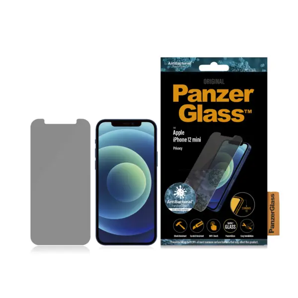 PanzerGlass Apple iPhone 12 mini Privacy - Anti-Bacterial - SUPER+ Glass 2