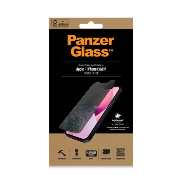 PanzerGlass Apple iPhone 13 mini Privacy - Anti-Bacterial - SUPER+ Glass 2