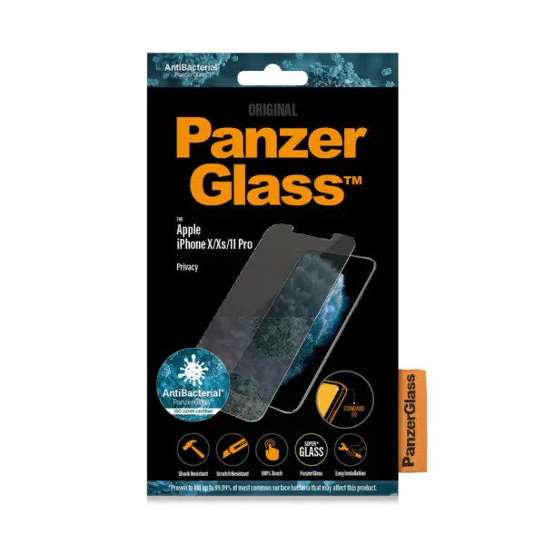PanzerGlass Apple iPhone X:Xs:11 Pro PRIVACY - Anti-Bacterial - SUPER+ Glass 2
