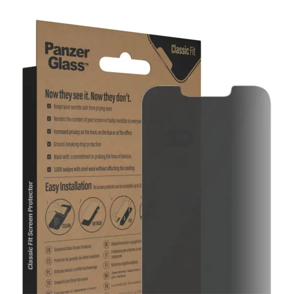 PanzerGlass Ultra-Wide Fit Apple iPhone 14 : 13 : 13 Pro Privacy Screenprotector Glas 5