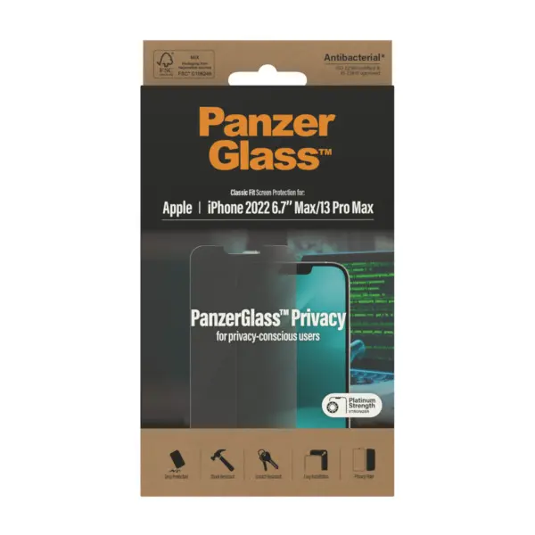 PanzerGlass Ultra-Wide Fit Apple iPhone 14 Plus : 13 Pro Max Privacy Screenprotector Glas 3