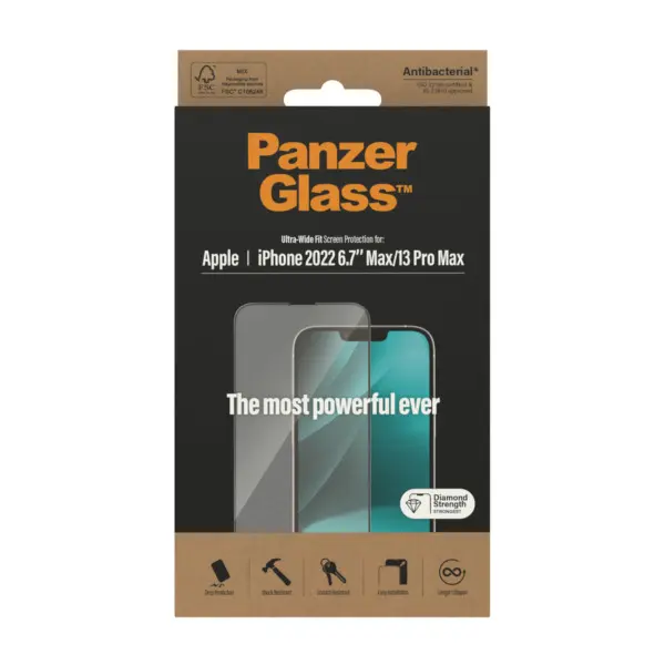 PanzerGlass Ultra-Wide Fit Apple iPhone 14 Plus : 13 Pro Max Screenprotector Glas 3