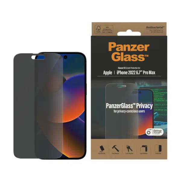 PanzerGlass Ultra-Wide Fit Apple iPhone 14 Pro Max Privacy Screenprotector Glas 2