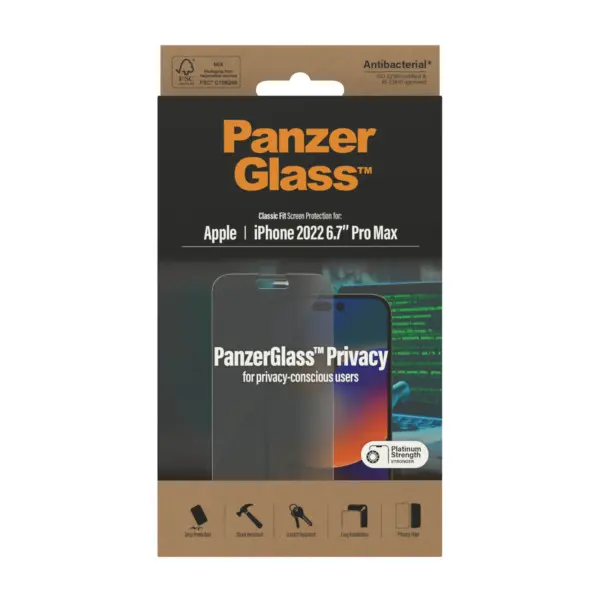 PanzerGlass Ultra-Wide Fit Apple iPhone 14 Pro Max Privacy Screenprotector Glas 3