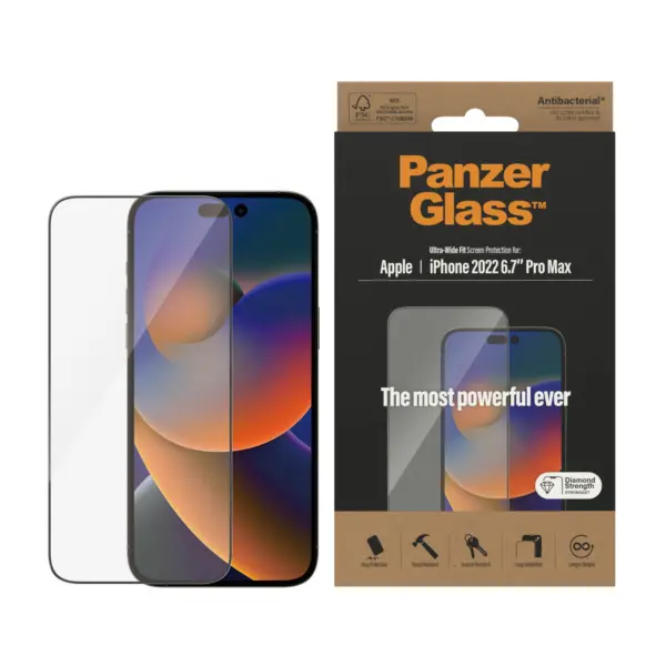 PanzerGlass Ultra-Wide Fit Apple iPhone 14 Pro Max Screenprotector Glas 2