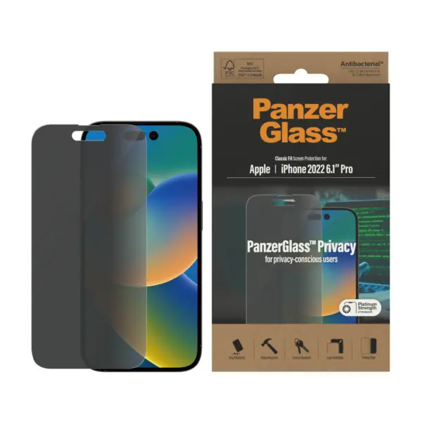 PanzerGlass Ultra-Wide Fit Apple iPhone 14 Pro Privacy Screenprotector Glas 2