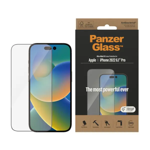 PanzerGlass Ultra-Wide Fit Apple iPhone 14 Pro Screenprotector Glas 2