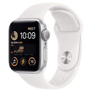 Apple Watch SE 2 (2022) 40mm - Zilver Aluminium Wit Sportband