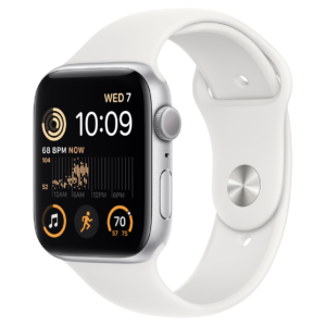 Apple Watch SE 2 (2022) 44mm - Zilver Aluminium Wit Sportband
