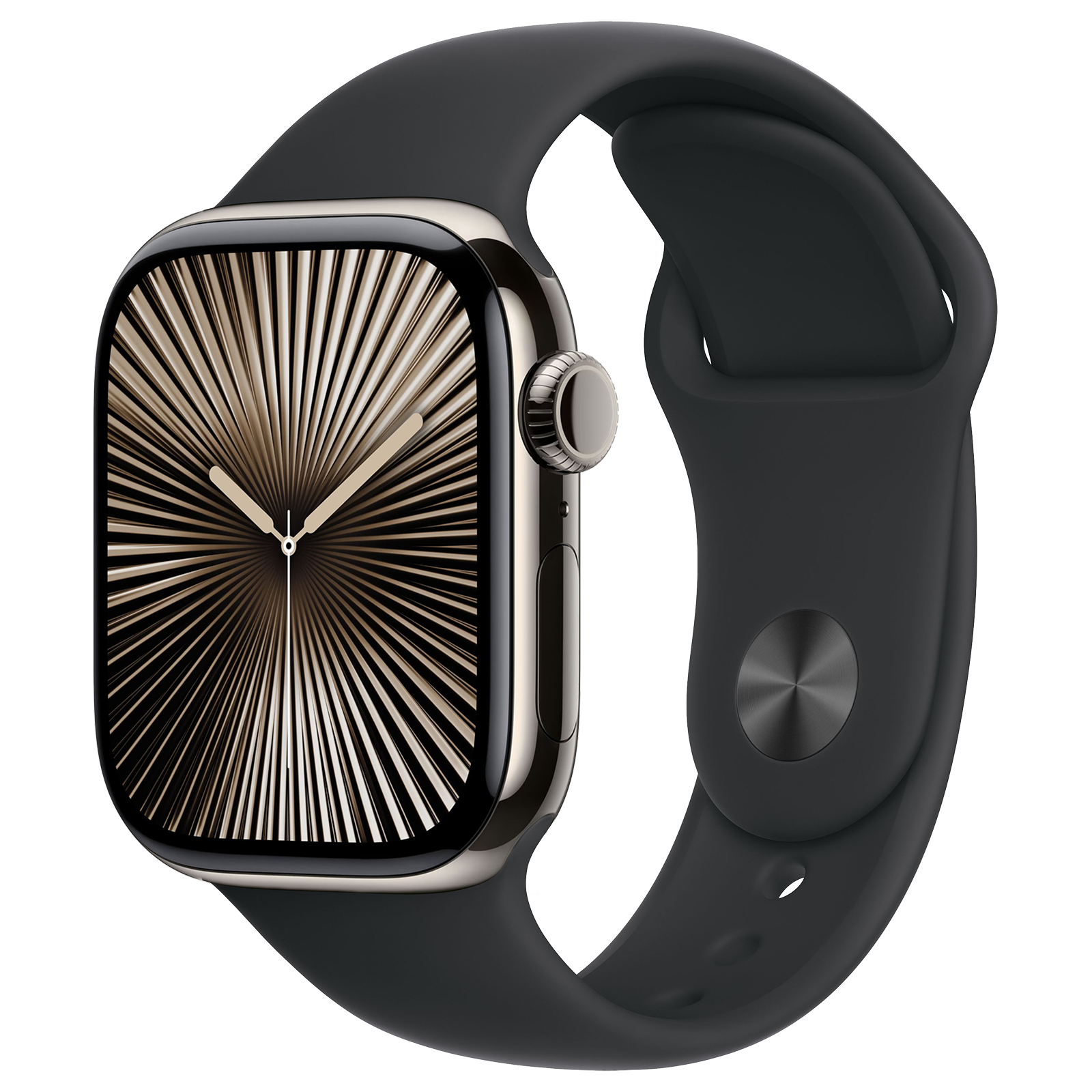 Apple Watch Series 10 4G 42mm - Naturel Titanium Zwart Sportband