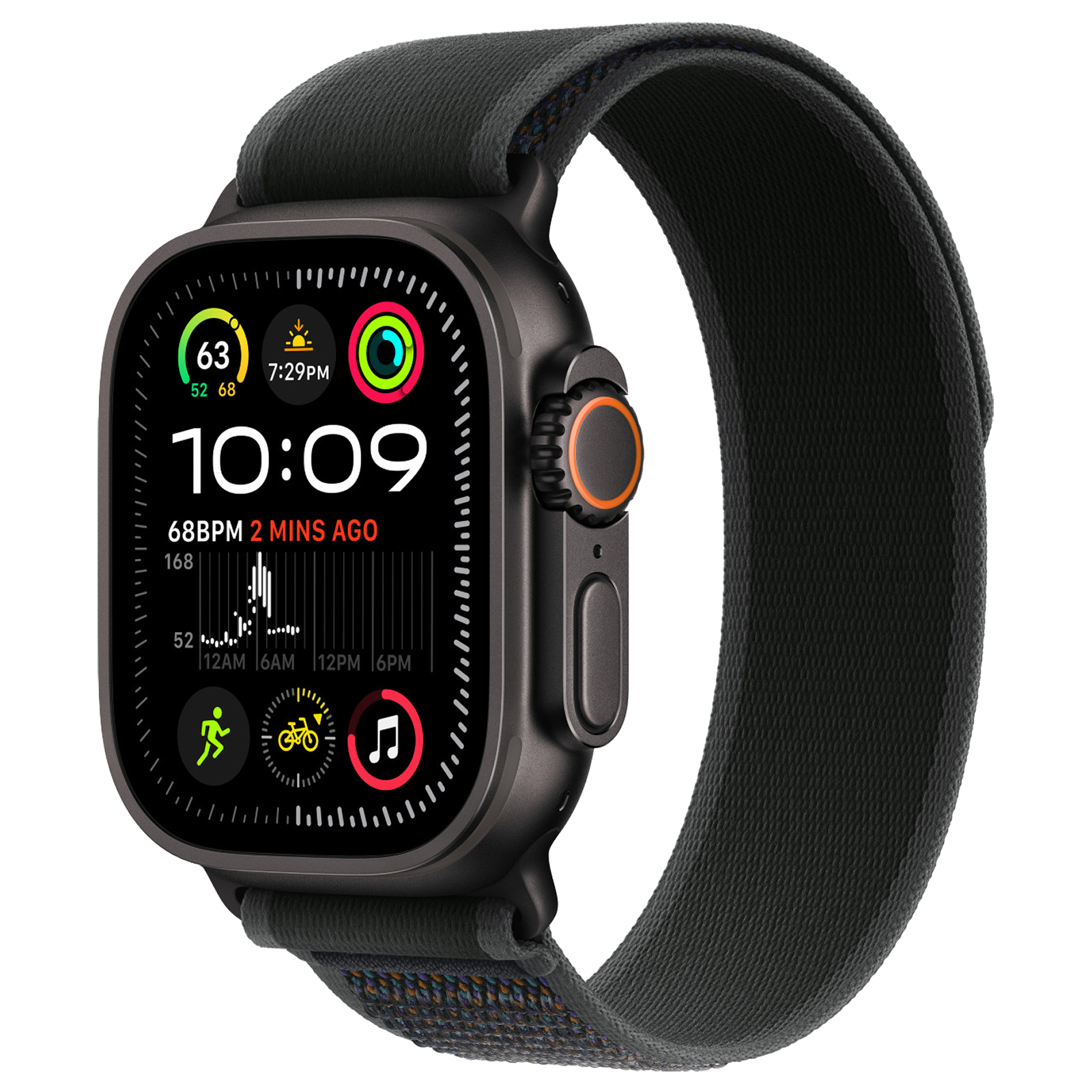 Apple Watch Ultra 2 Zwart 49mm - Trail band Zwart